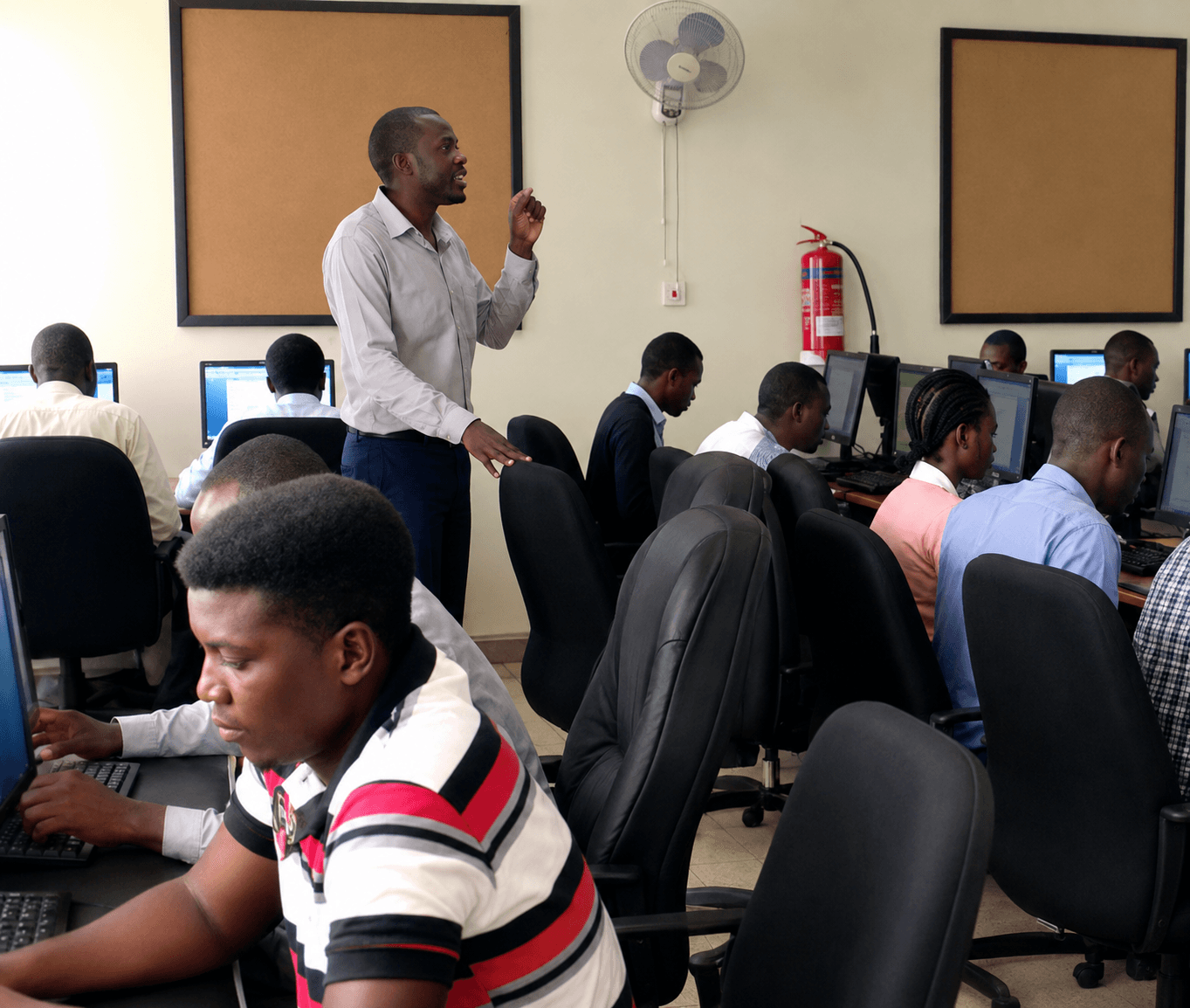 University computer laboratory in Kampala during Cybernet structured cabling and campus Wi-Fi deployment